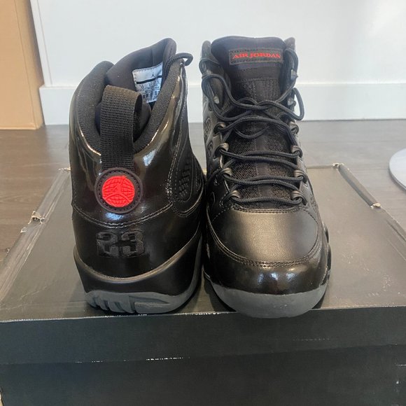 Black Air Jordan Retro 9 with Red accents - Picture 4 of 6